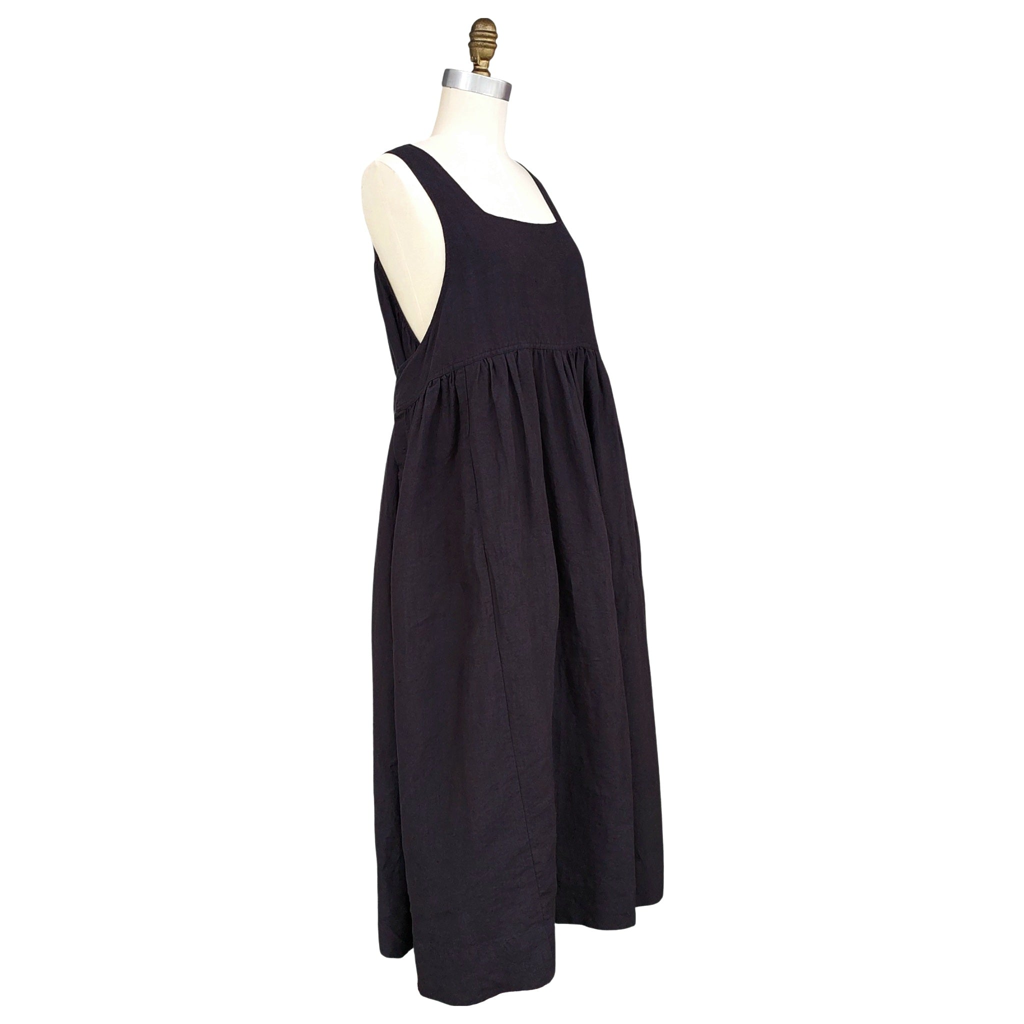 Manteau Noir Colette Linen Pinafore Dress