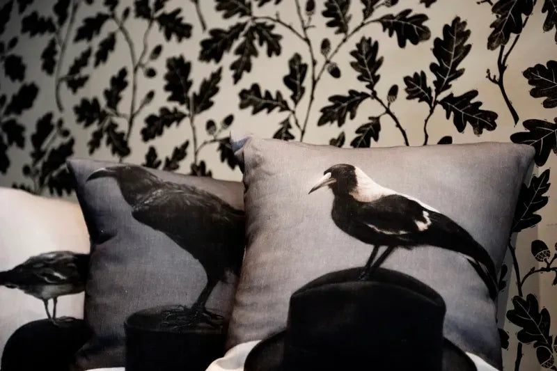 Anita Mertzlin printed linen cushions at Manteau Noir