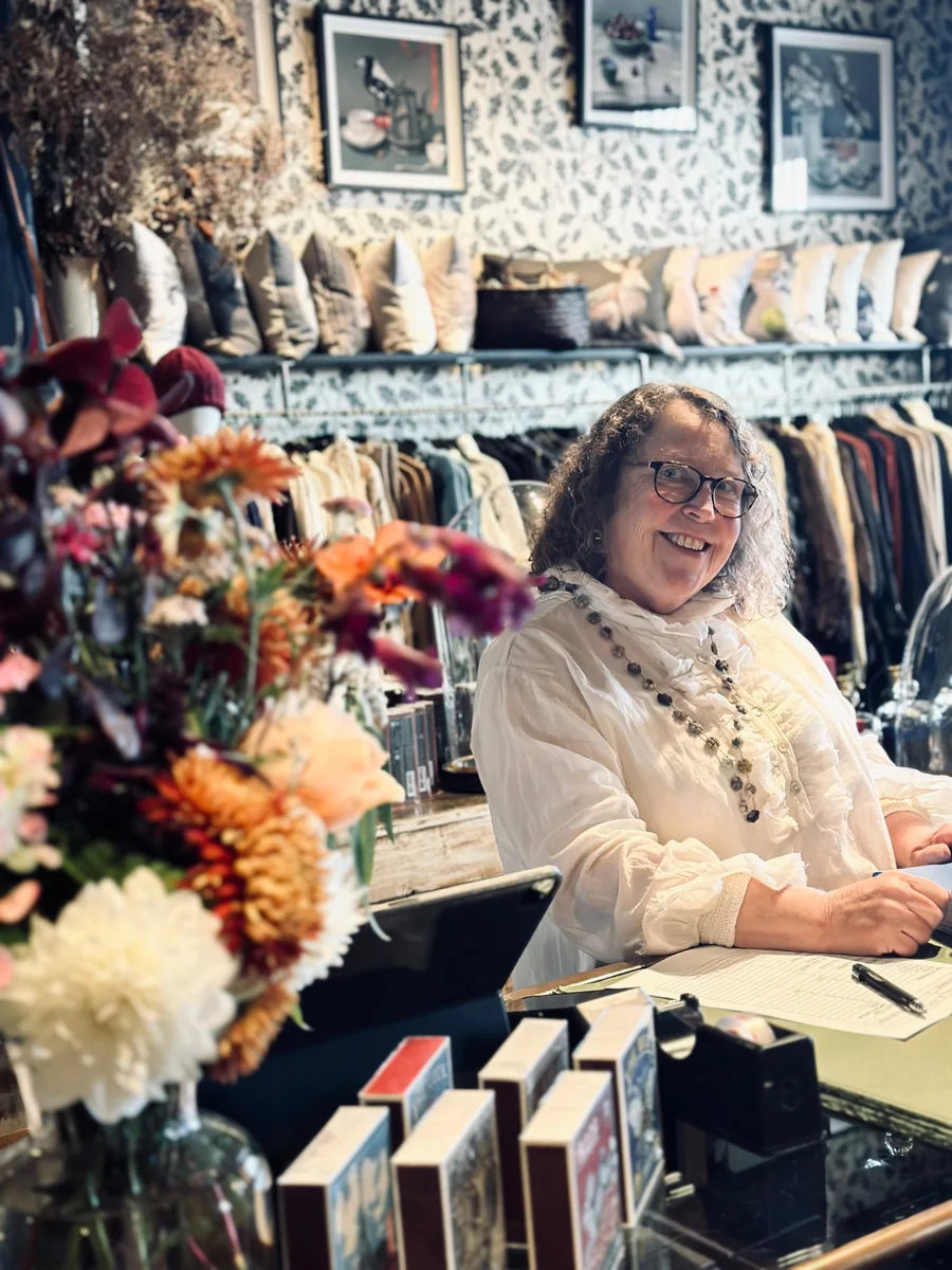 Karen in the Manteau Noir store
